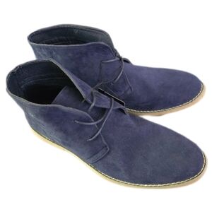 Blue Suede Chukka Boots with Black Laces